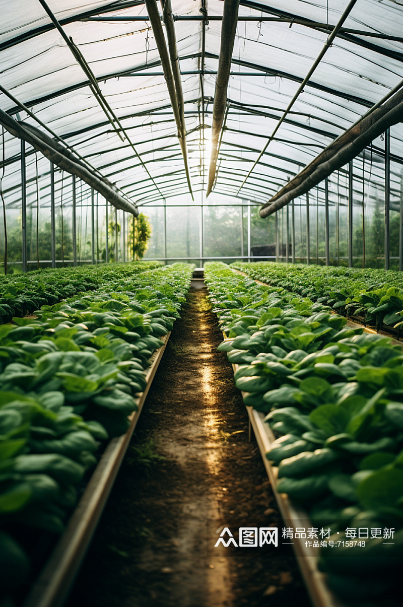 AI数字艺术大棚蔬菜农业农产品摄影图素材