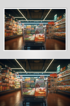 AI数字艺术菜市场生鲜蔬菜市场摄影图