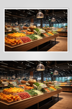 AI数字艺术菜市场生鲜蔬菜市场摄影图