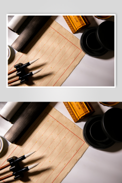 毛笔书法琴棋书画元素摄影图片