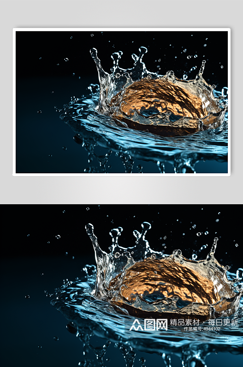 AI数字艺术简约水创意背景图片素材