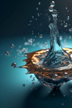 AI数字艺术高清水滴水花液体飞溅模型元素