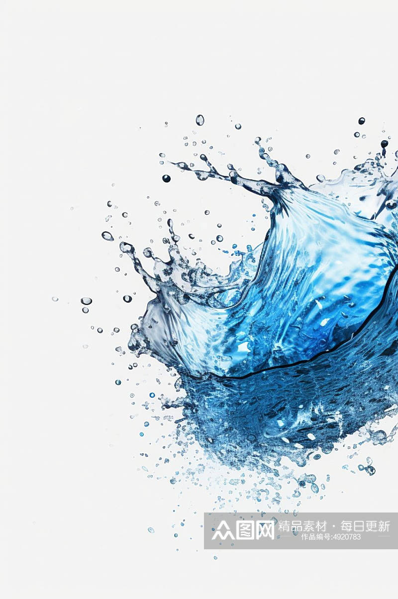 AI数字艺术创意水滴水花液体飞溅模型元素素材