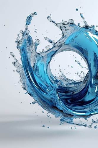 AI数字艺术原创水滴水花液体飞溅模型元素