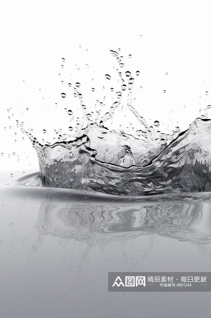 AI数字艺术夏日清凉水滴液体飞溅模型元素素材