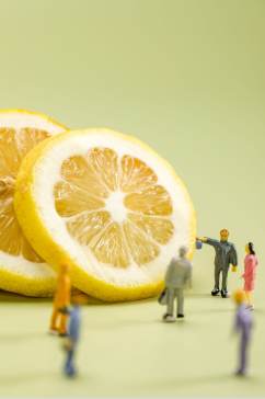 创意微缩小人柠檬水果鲜果摄影图片