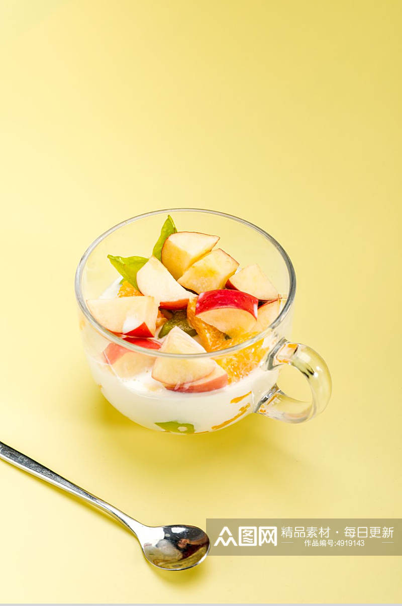 酸奶新鲜水果捞水果鲜果摄影图片素材