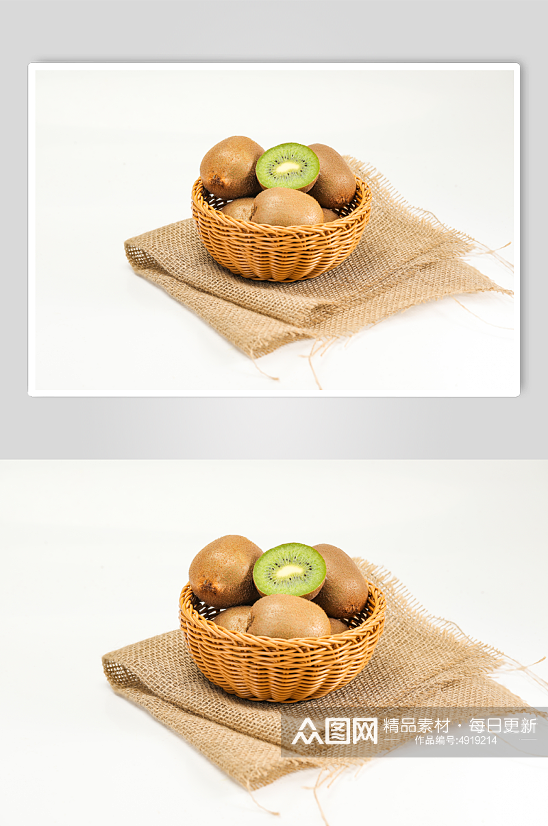 新鲜猕猴桃绿心猕猴桃水果鲜果摄影图片素材
