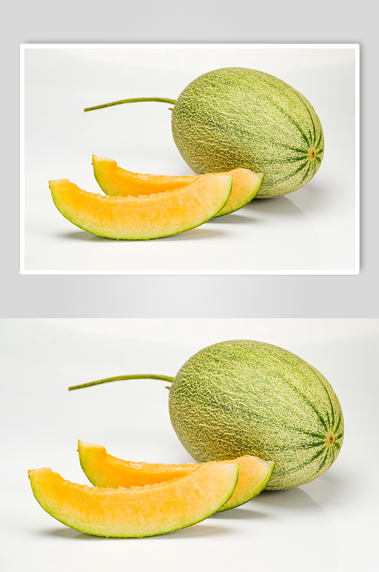 新鲜哈密瓜水果鲜果摄影图片