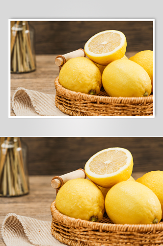 新鲜切片柠檬黄柠檬水果鲜果摄影图片