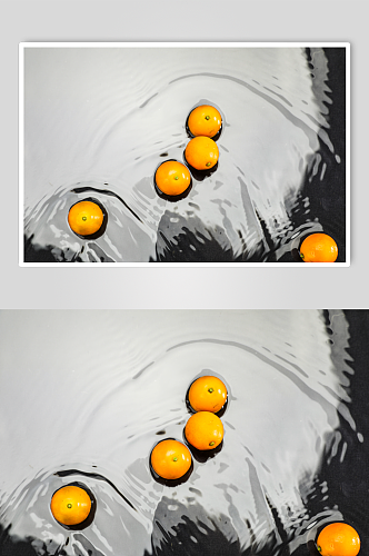 水面新鲜金橘金桔水果鲜果摄影图片
