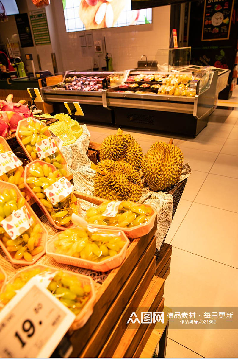 新鲜泰国榴莲水果鲜果摄影图片素材