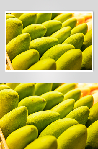 超市青芒果脆芒水果鲜果摄影图片