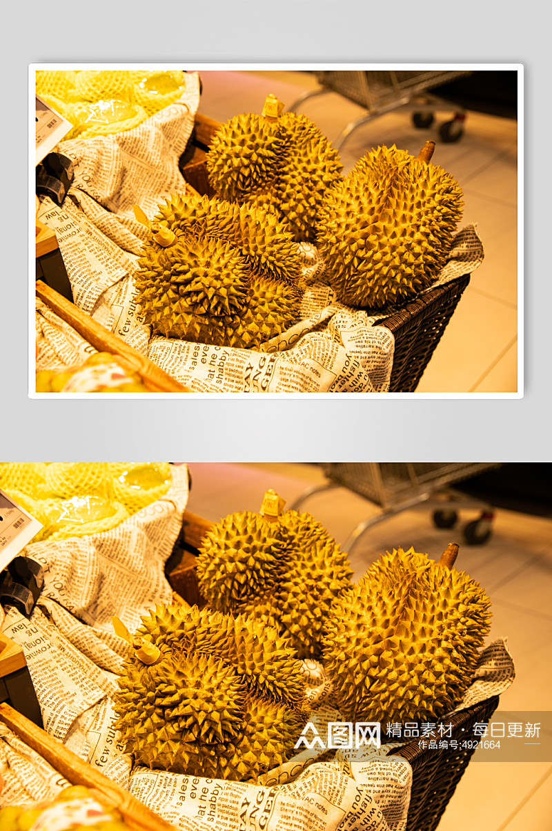 新鲜泰国榴莲水果鲜果摄影图片素材