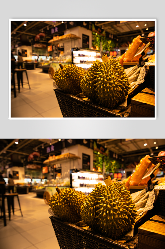 新鲜泰国榴莲水果鲜果摄影图片