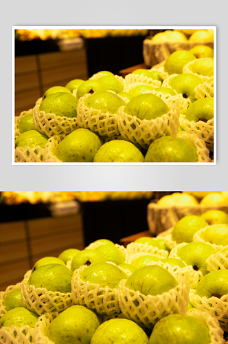 超市新鲜番石榴水果鲜果摄影图片