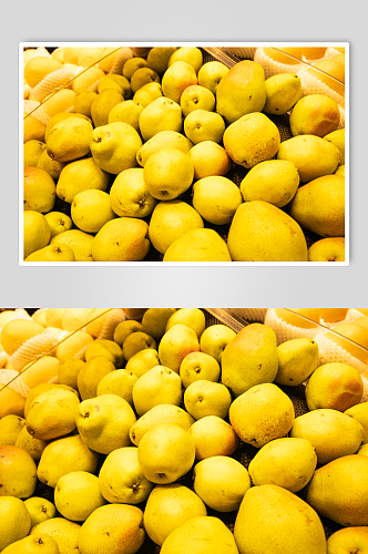 超市新鲜库尔勒香梨水果鲜果摄影图片