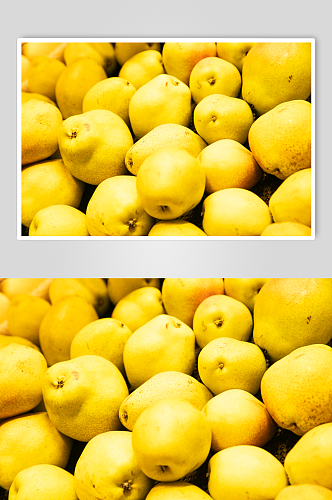超市新鲜库尔勒香梨水果鲜果摄影图片
