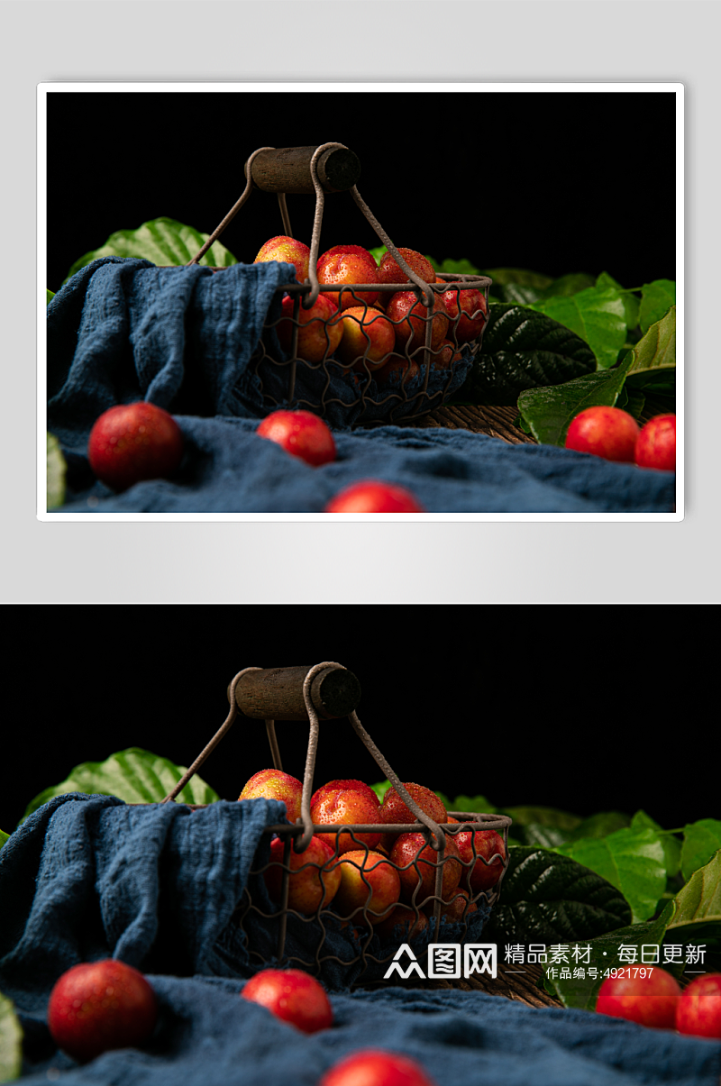 新鲜红布林李子水果鲜果摄影图片素材