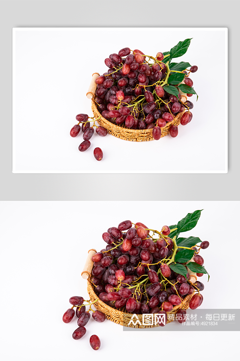 新鲜无籽红提水果鲜果摄影图片素材