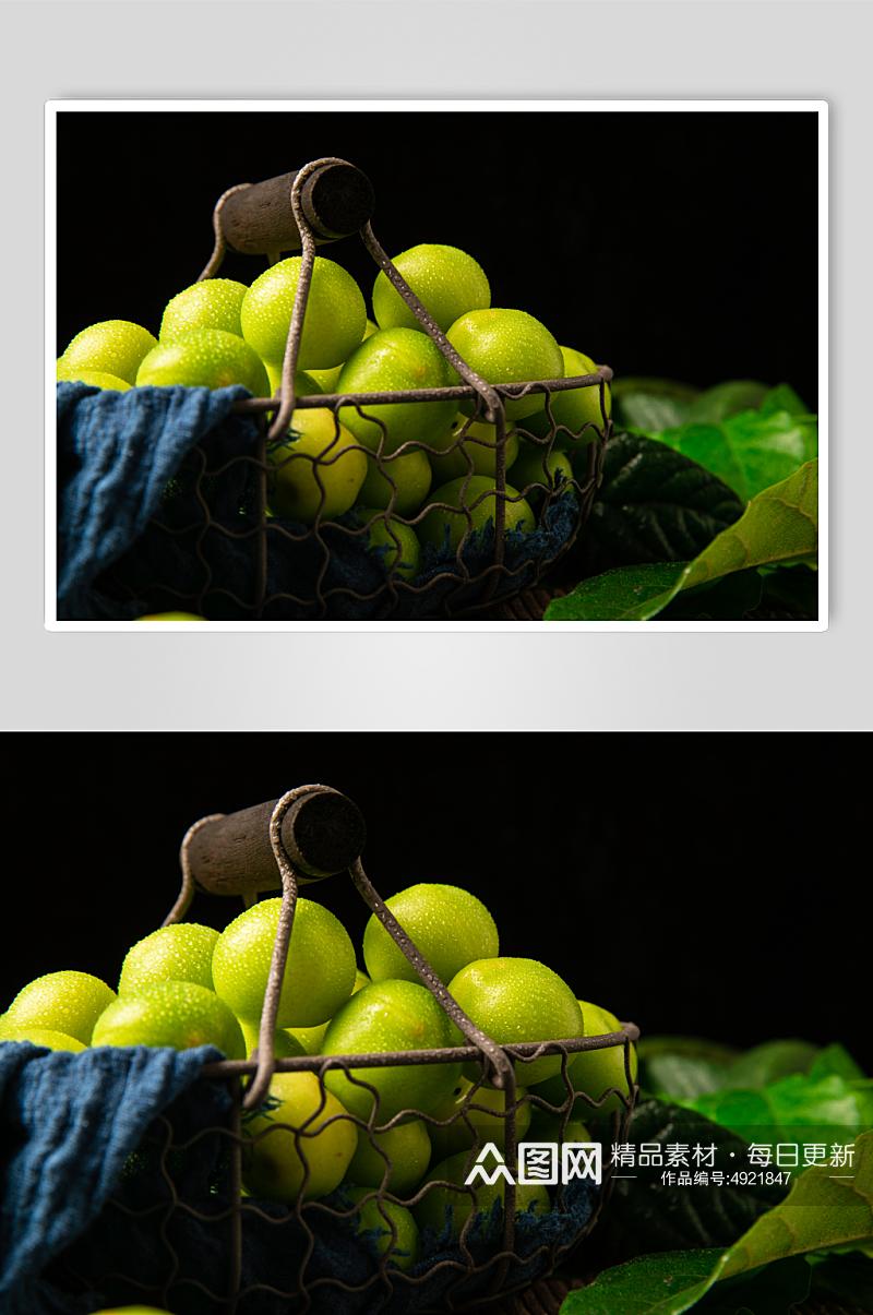 新鲜青李子水果鲜果摄影图片素材