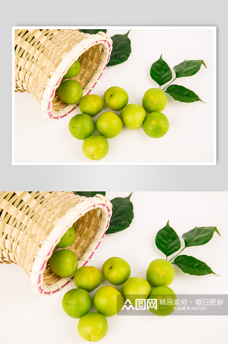 新鲜青李子夏季水果鲜果摄影图片素材