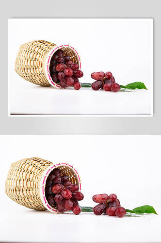 新鲜提子无籽红提水果鲜果摄影图片