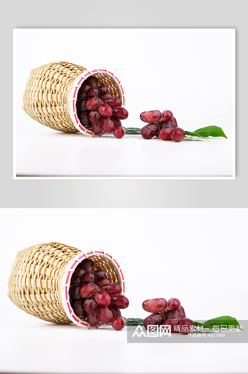 新鲜提子无籽红提水果鲜果摄影图片素材