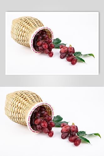 新鲜提子无籽红提水果鲜果摄影图片