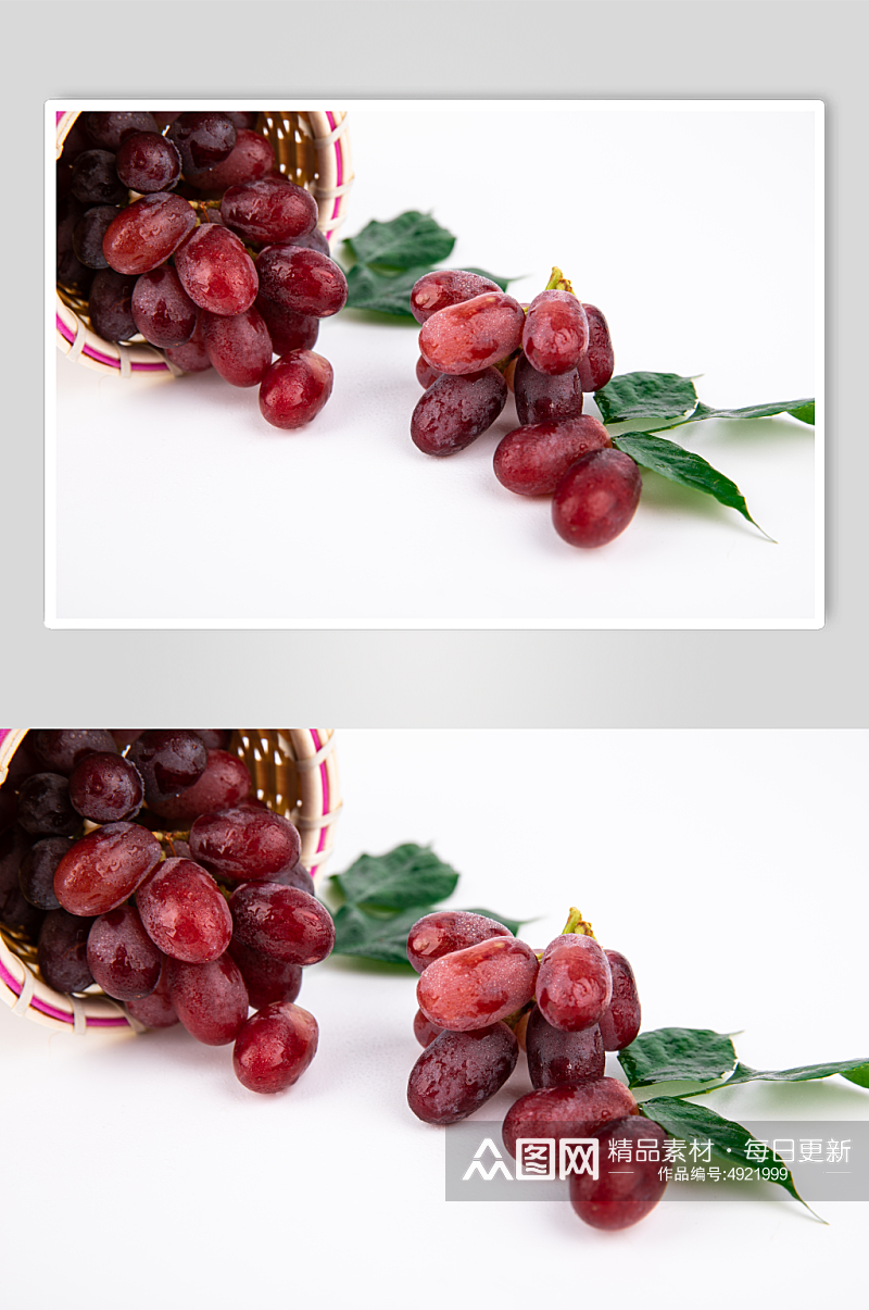 新鲜提子无籽红提水果鲜果摄影图片素材