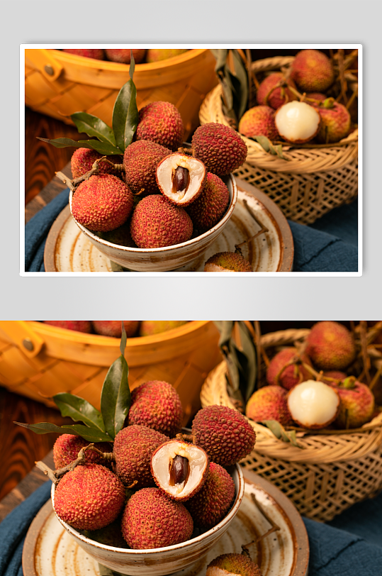 新鲜清新荔枝夏季水果食物摄影图片