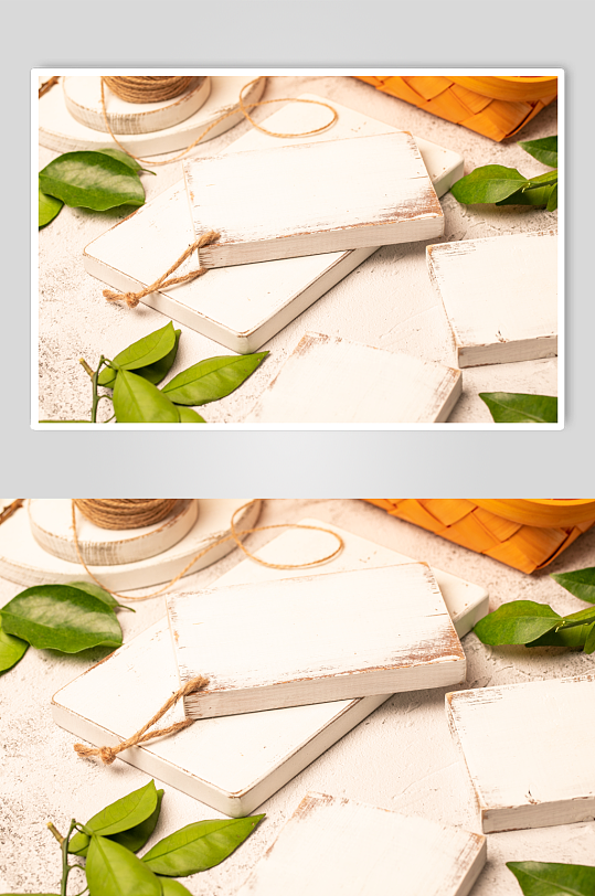 小清新白色木头装饰水果桌面摄影图片