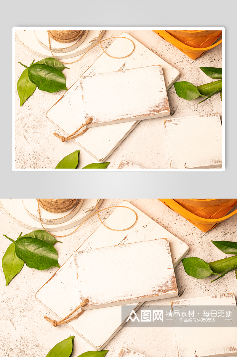 小清新白色木头装饰水果桌面摄影图片素材