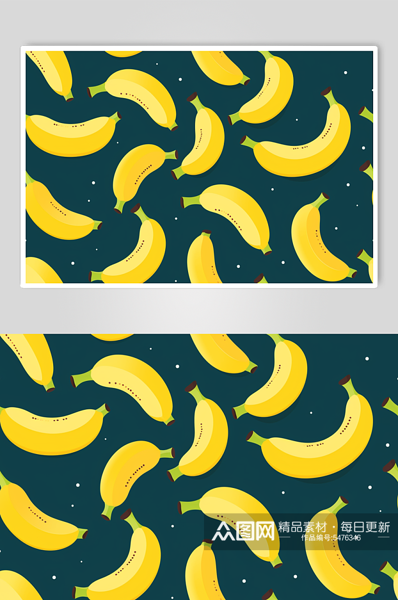 AI数字艺术香蕉水果花纹底图背景图素材