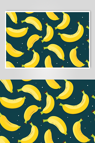 AI数字艺术香蕉水果花纹底图背景图