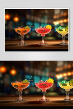 AI数字艺术新鲜水果鸡尾酒饮品图片