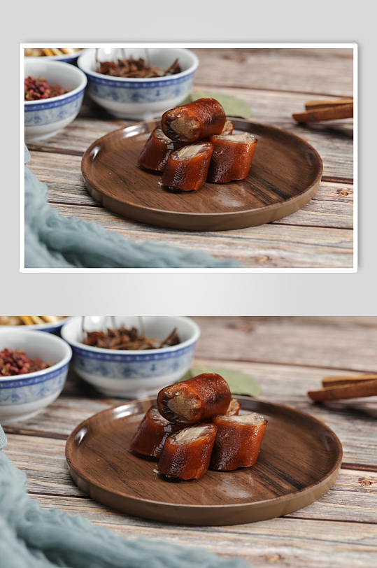咸香卤猪鞭零食美食摄影图片