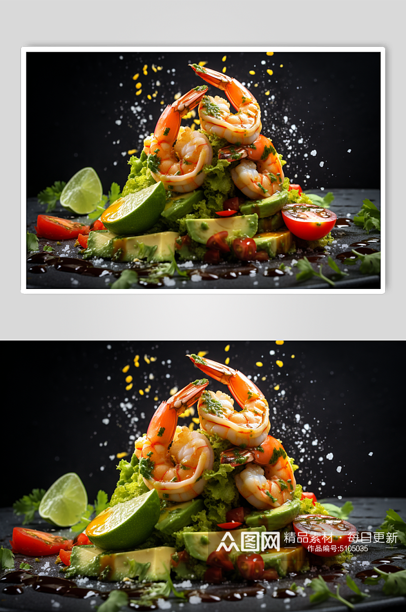AI数字艺术蔬菜水果沙拉轻食美食摄影图素材