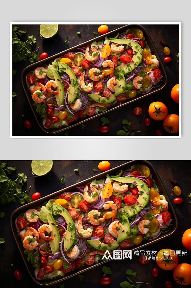 AI数字艺术蔬菜水果沙拉轻食美食摄影图素材