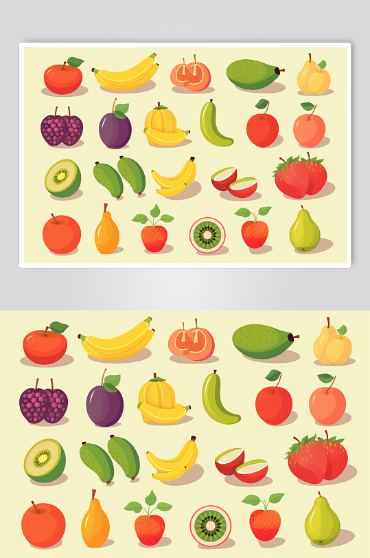 AI数字艺术水果蔬菜插画元素图标