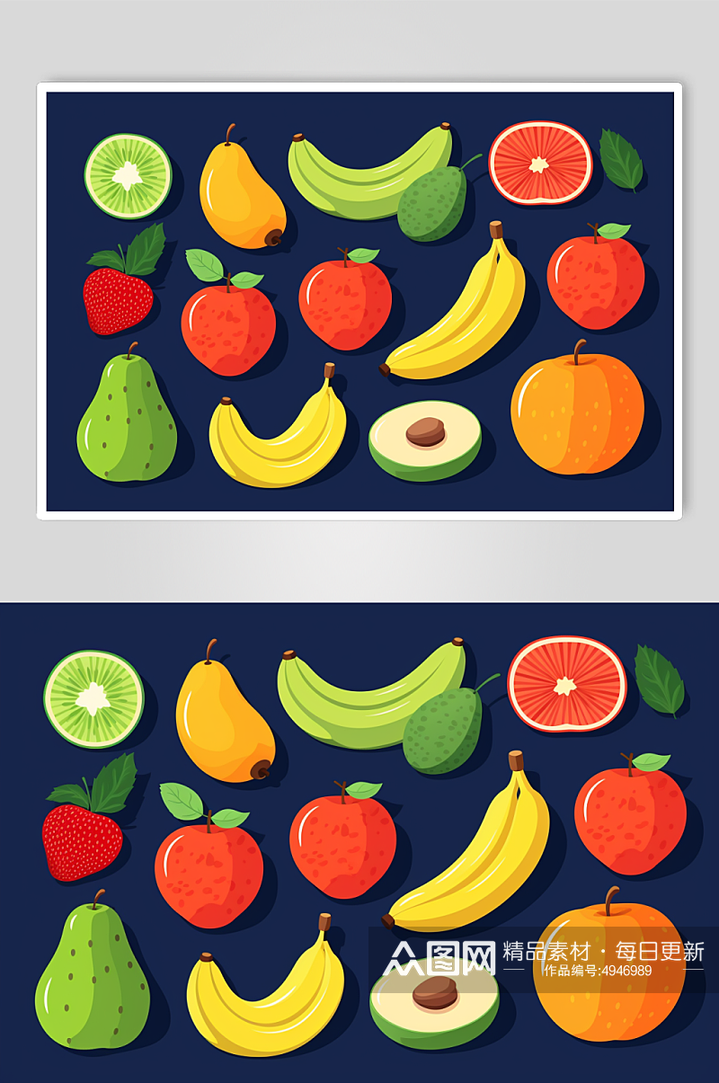AI数字艺术水果蔬菜插画元素图标素材