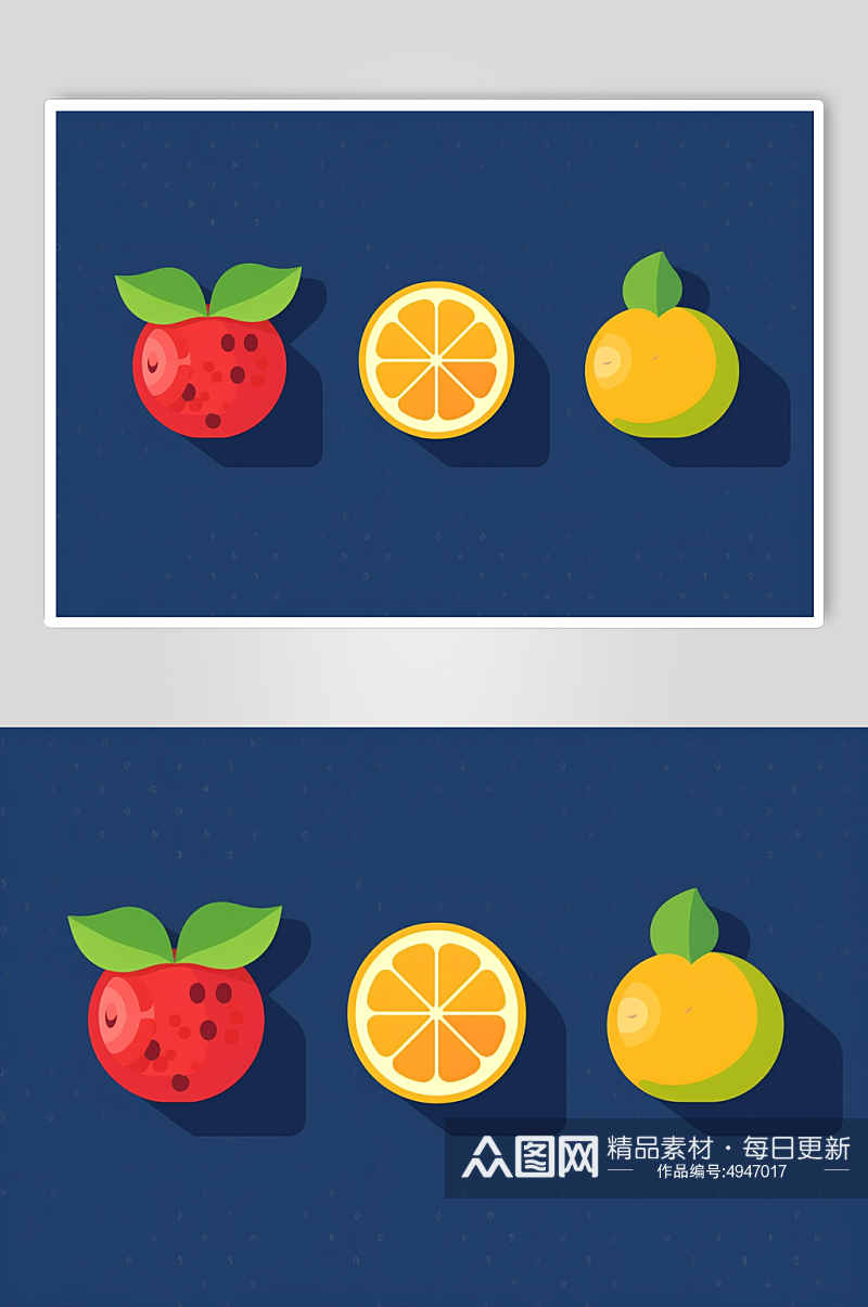 AI数字艺术卡通水果蔬菜插画元素图标素材