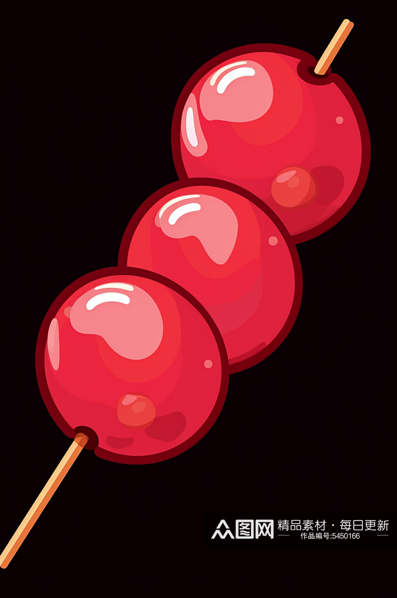 AI数字艺术美味水果冰糖葫芦插画素材