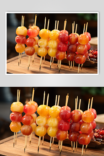 AI数字艺术美味水果冰糖葫芦摄影图