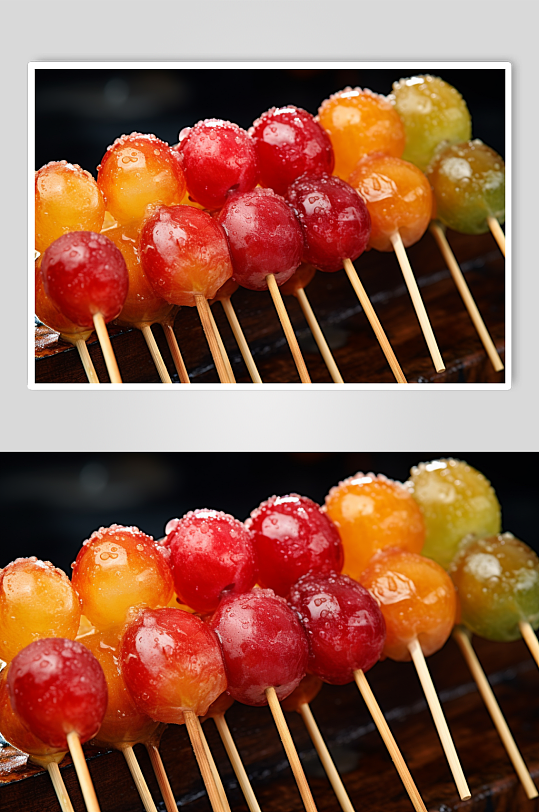 AI数字艺术美味水果冰糖葫芦摄影图