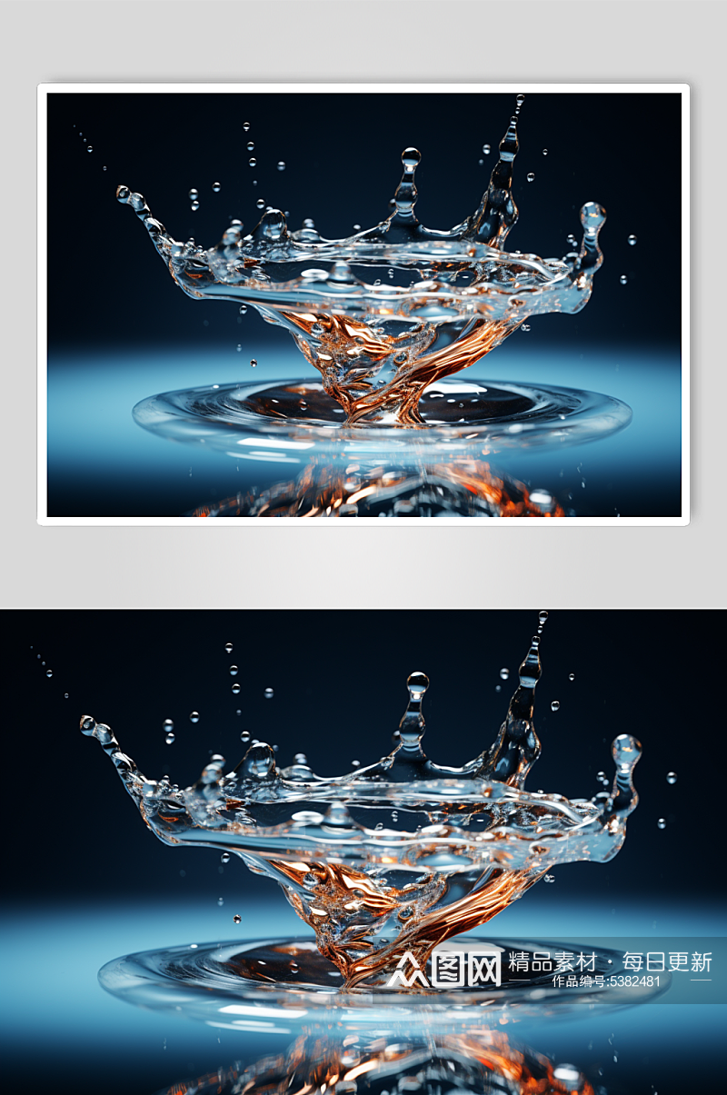 AI数字艺术水滴水花液体飞溅模型元素素材
