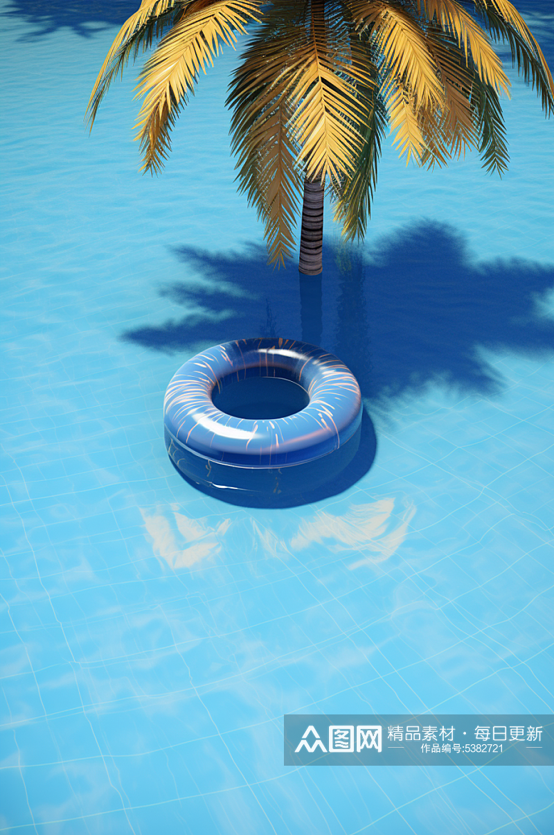 AI数字艺术水上乐园游泳池模型素材