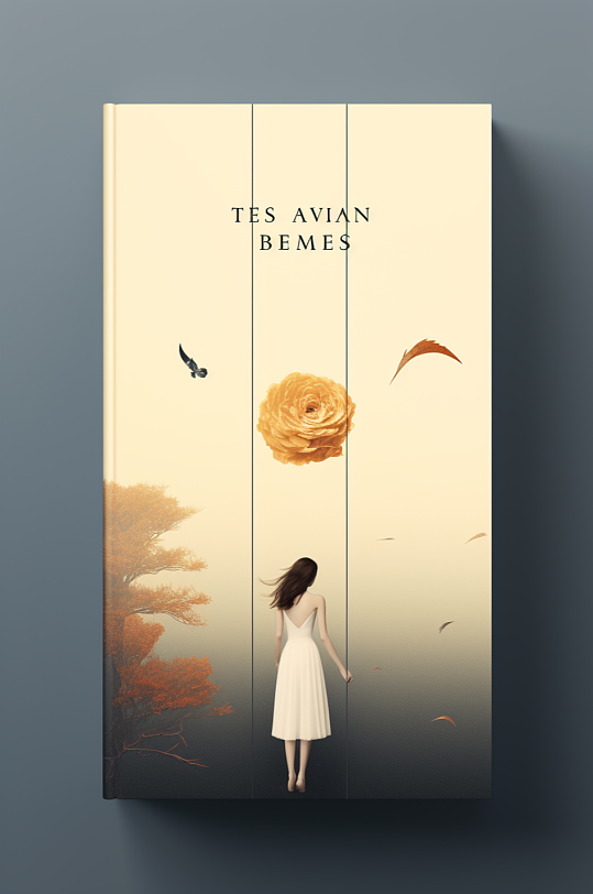 AI数字艺术书籍封面样机图片