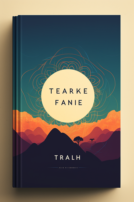 AI数字艺术书籍封面样机图片