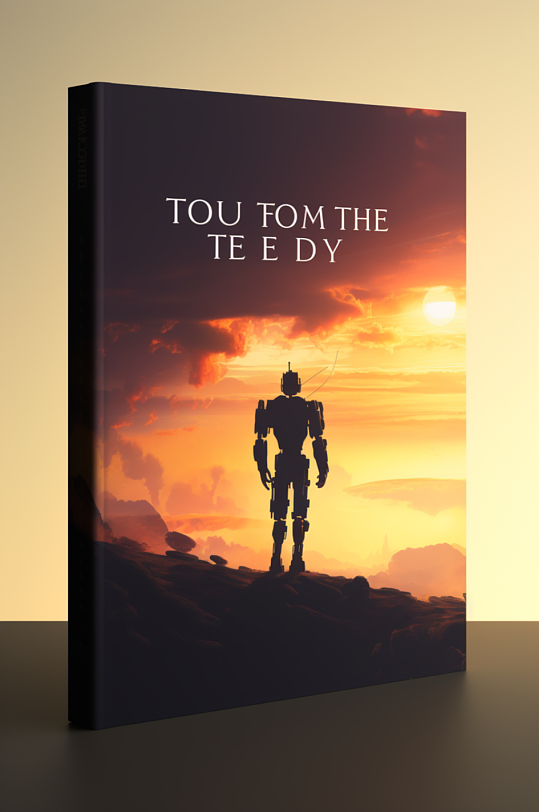 AI数字艺术书籍封面样机图片